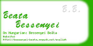 beata bessenyei business card